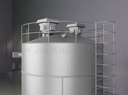 Serbatoio cilindrico verticale in acciaio da 100 m³
