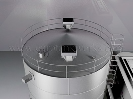 Serbatoio cilindrico verticale in acciaio da 200 m³