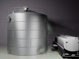 Serbatoio cilindrico verticale in acciaio da 400 m³